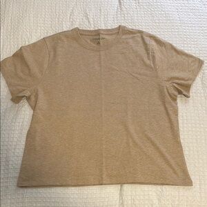 Crew Neck T-Shirt in Light Tan